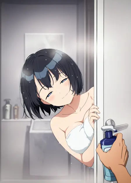 Peeking out through a door way