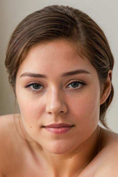 RAW photo of megboone, naked, closeup portrait, (high detailed skin:1.2), 8k uhd, dslr, soft lighting, high quality, film grain, Fujifilm XT3, <lora:megboone:1>