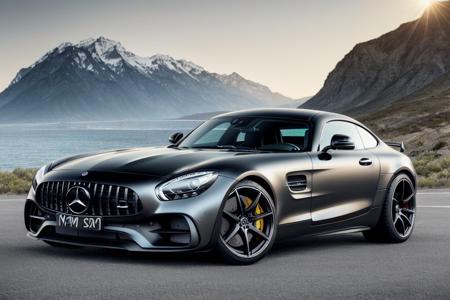 a professional shot of (mercedes_amg_gt_v1-3100:1.0),  modelshoot style, (extremely detailed CG unity 8k wallpaper),unreal engine, 75mm lens,  High Detail, Sharp focus, dramatic,cinematic lighting