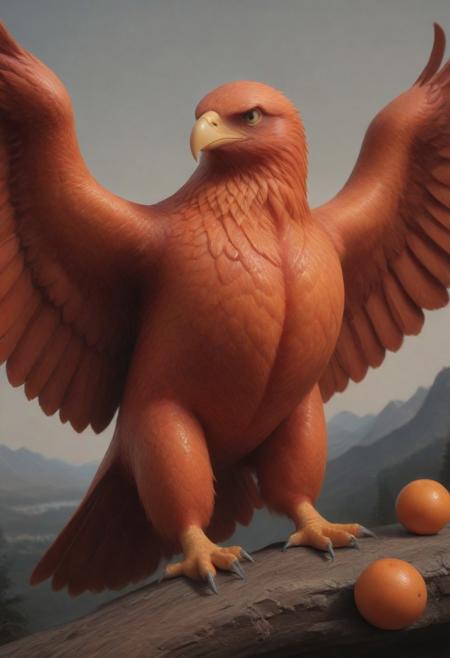 masterpiece, good quality, highly detailed, very aesthetic, highres, blood orange style, majestic eagle
