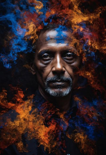 An abstract portrait photograph of an enigmatic artist; exploring the depths of the human psyche