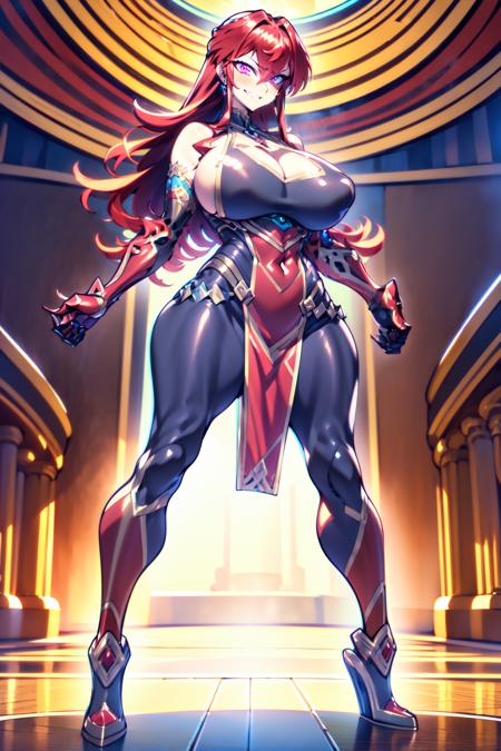 full body, standing in a fighting arena, frontal view, posing sexy<lora:TortureMaryLoRA:1> torturemary, outfit, armguards with fur, beautiful eyes, beautiful girl, high detail skin, high detail eyes, high detail hair, highres, ultra detailed, sharpen picture, Highly detailed, masterpiece, best quality,