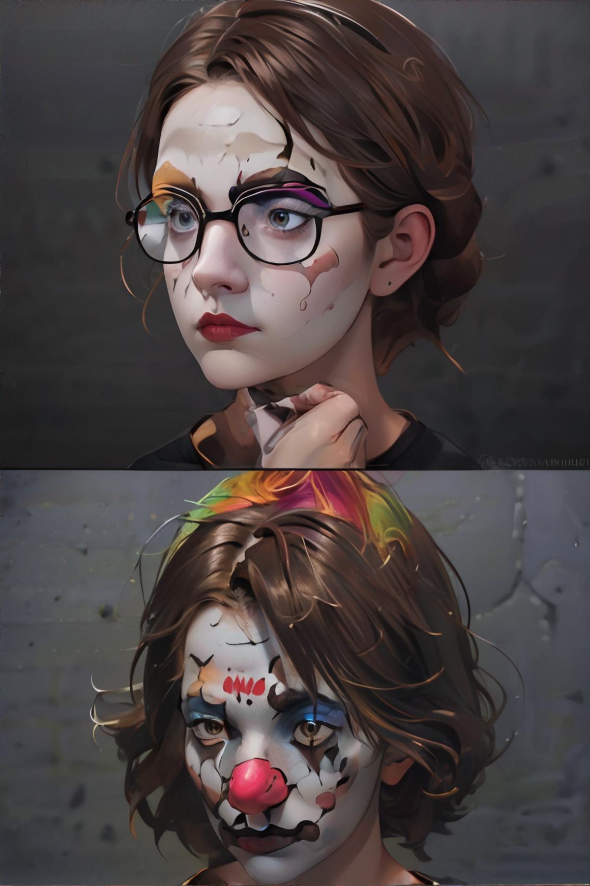 Putting On Clown Makeup Meme | Concept LoRA image by bzlibby