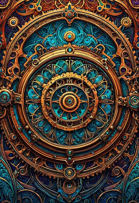 Finely detailed vector illustration, intricate technical constraption, steampunk, ultra realistic quality, interwoven pattern, gradient background, hyperdetailed, intricately detailed,  triadic colors,fantastical,intricate detail,splash screen,complementary colors, fantasy concept art, 8k resolution, masterpiece, digital artwork