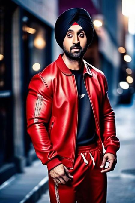 Ranbir Kapoor a man <lora:Diljit:0.9>, realistic photo in a worn ((skin-revealing skimpy erotic red tracksuit, massive hairy pecs)), big pecs, big arms, bulge, VPL, ((light bokeh)), intricate, (steel metal [rust]), elegant, erotic, exuding sexual energy, homoerotic, sharp focus, photo by greg rutkowski, soft lighting, vibrant colors, (masterpiece), ((streets)), (detailed face), looking at viewer, light smile, night, walking towards viewer, cinematic lighting, beautiful lighting, cinematic lighting, (hazy filter, film grain:1.2)