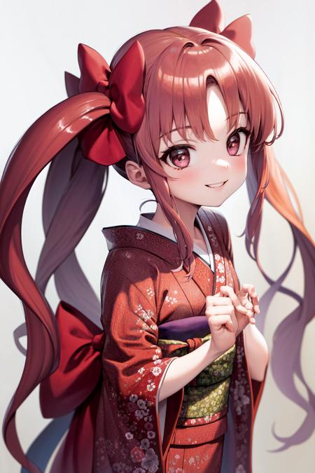 masterpiece, best quality, highres, 1girl hair bow <lora:shirai_kuroko_no_outfit:1> kimono, smile