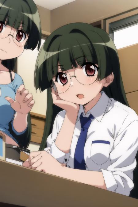 rei_tachibana, 1girl, solo, glasses