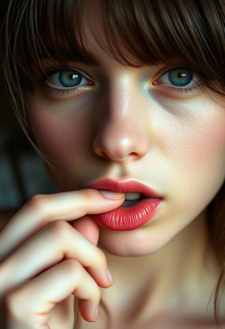 score_9, score_8_up,1 woman, cute, solo,  18 years old,     brown hair, grey eyes    sucking her thumb , closeup,   pleasure,  full lips, , focus on mouth, relaxed, total pleasure from sucking her mouth,
, very detailed, detailed eyes,  high detailed texture, realistic, photorealistic, perfect eyes, real life realistic, ExpressiveH, Cinematic Film,