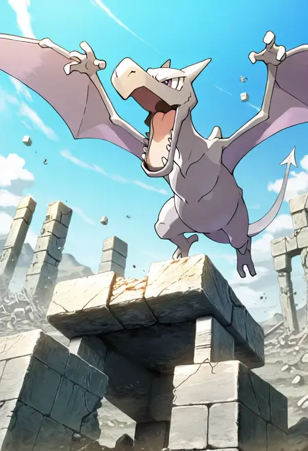 Aerodactyl: Pteranodon Pokemon | プテラ (Pokedex #0142) [Illustrious]