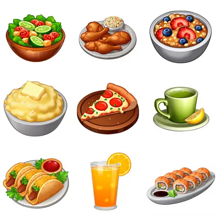 FLUX-dev casual game icon (food edition)
