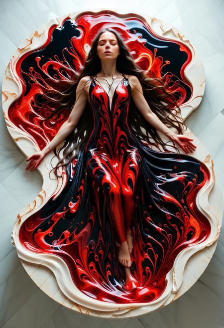 (((Red and black Liquid marble))), mesmerizing woman trapped within a flowing liquid marble, Horrifyingly captivating beauty, flowing long hair, dark mage, melting into a puddle of liquid marble, liquid marble dripping from hands
BREAK
cinematic angle, unique perspective, dramatic lighting
BREAK
Release me in the fray
Your fever driven craze
Release me, devastatе
Let Hircine guide your way into thе bloodlust