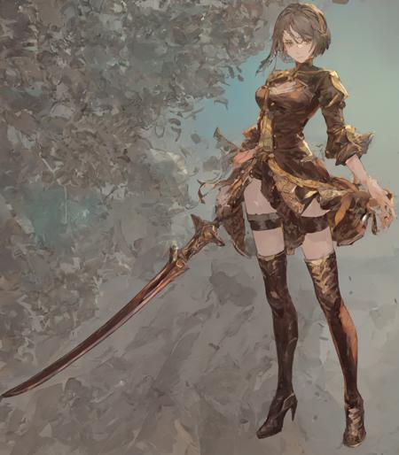 nier,  1girl,  solo,  breasts,  short hair,  thighhighs,  gloves,  long sleeves,  dress,  holding,  cleavage,  medium breasts,  closed mouth,  standing,  full body,  weapon,  white hair,  hairband,  boots,  black gloves,  puffy sleeves,  sword,  black thighhighs,  black footwear,  holding weapon,  mole,  black dress,  high heels,  leotard,  clothing cutout,  turtleneck,  thigh boots,  holding sword,  short dress,  cleavage cutout,  katana,  black hairband,  juliet sleeves,  mole under mouth,  side slit,  high heel boots,  blindfold,  vambraces,  covered eyes,  thighhighs under boots,  black blindfold,  feather trim,  feather-trimmed sleeves,  leather boots,  yorha no. 2 type b, <lora:EMS-40510-EMS:0.500000>