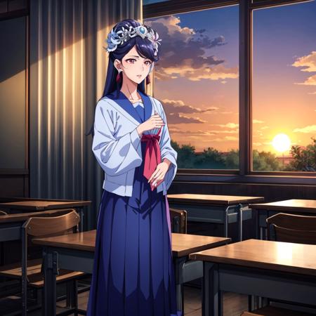 <lora:Lihua002:0.7>,<lora:add_detail:0.4>,
Lihua,1woman,
serafuku,pleated_skirt,
classroom,sunset,