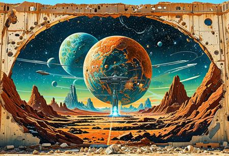 Cosmic science fiction scene