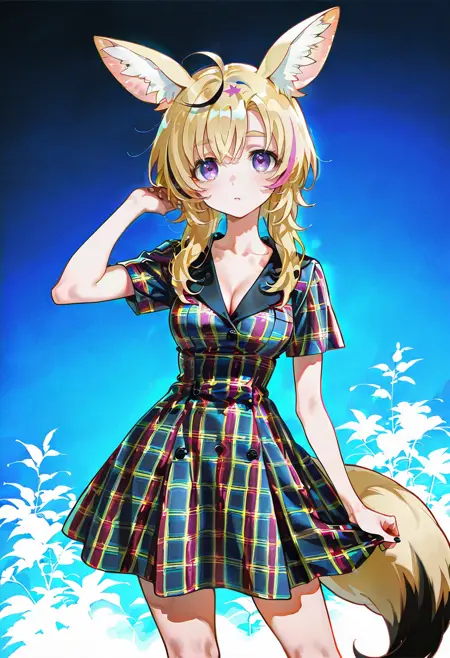 Short Collared Plaid Dress