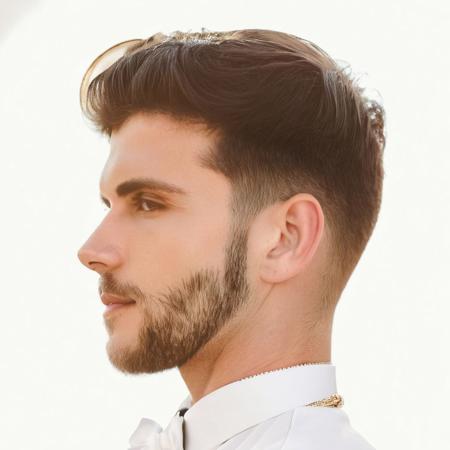 DSLR photo of ɠʉɨłłǝȼɦøɐ side face.using a tuxedo.lace.professional photography.high resolution.detailed photo.portrait.RAW.analog film.still film.50mm.f/16.uhd.hdr.4k.cinematic lighting.adobe lightroom <lora:guillechoa-ɠʉɨłłǝȼɦøɐ-xl_9800_lora_f32:1>