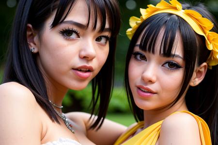 (ultra realistic),best quality, ultra high res,((2 slim girls kissing)),bangs,asian,indoors,detailed face,black thighhighs,yellow eyes,short hair,make up,detailed black hair,detalied eyes,looking at viewer,cosplay,showing armpits,blurry window background,jewelry,saliva,half body,
(highly detailed face:1.1),,tiktok,