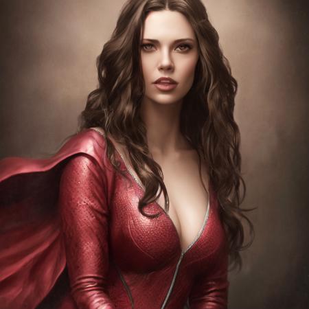 A photo of No-one15 a woman dressed as scarlet witch,Dark brown eyes, portrait, highly detailed, digital painting, artstation, concept art, smooth, sharp focus, illustration, cinematic lighting, 4K HQ, sharp focus, (Ultra realistic [[photo]], detailed face:1.0), (detailed eyes:1.0), (realistic photo:1.1), (masterpiece:1.0), detailed background, by Antonio J. Manzanedo