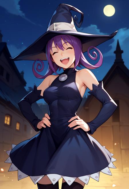 seblair witch hat, black dress, detached sleeves, black thighhighs