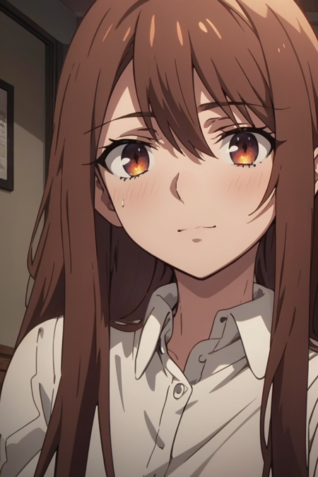 masterpiece, best quality, <lora:ufu:0.6>, anime screencap, anime coloring, face, brown hair, girl,