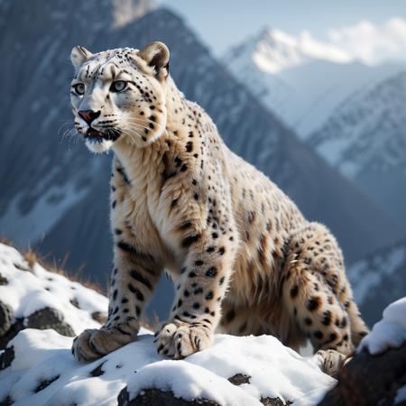 
highly detailed documentary photo of a (snow loepard):1.0 ready to attack in a snowy mountain pass,

snow leopard, sitting, portrait,

depth of field:1.2, blurry, blurry background,
realistic:1.1,

photorealistic,
32k, best quality, 
shadow play:1.1,
light and dark,




