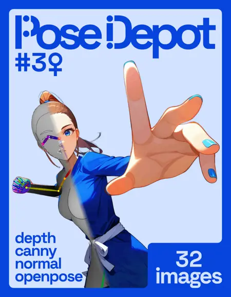 [OpenPose + Depth + Canny + Normal] Pose Depot #3F: Fighting Pose
