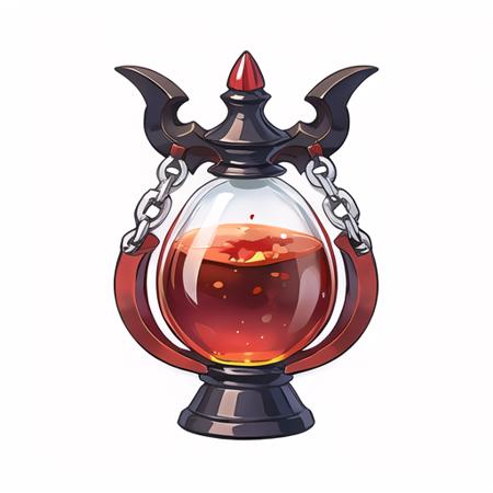 (masterpiece, top quality, best quality, official art, beautiful and aesthetic:1.2),(8k, best quality, masterpiece:1.2)icon\(game icon institute\), a stylized image of a red and blue object with a star on it's side and a silver star on the top of it, simple background, white background, no humans, blood, chain, gem, reflection, crystal, red gemstone, still life,<lora:Game Icon InstituteV2.0:0.7>,