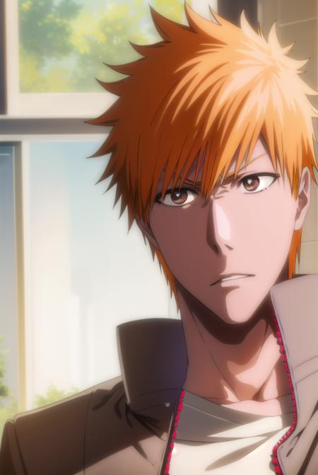 ichigokurosaki, <lyco:ichigokurosaki-lyco-nochekaiser:1>,
ichigo kurosaki, short hair, orange hair, spiked hair, (brown eyes:1.5),
BREAK shirt, long sleeves, school uniform, jacket, white shirt, open clothes, open jacket, grey jacket,
BREAK looking at viewer, upper body,
BREAK indoors, classroom,
BREAK <lyco:GoodHands-beta2:1>, (masterpiece:1.2), best quality, high resolution, unity 8k wallpaper, (illustration:0.8), (beautiful detailed eyes:1.6), extremely detailed face, perfect lighting, extremely detailed CG, (perfect hands, perfect anatomy),