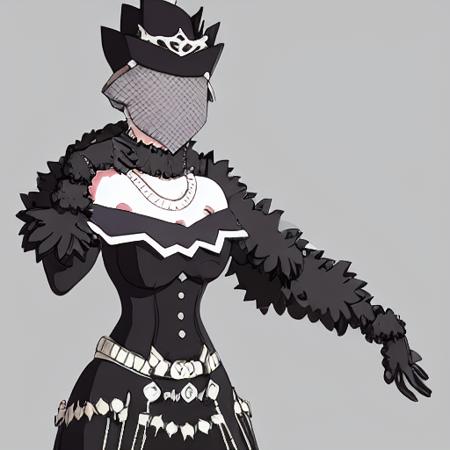 mature woman ,choker, jewellery , black gloves, long deep black veil, black version long skirt with elegrant accessory, jewellery, necklace, full body, boots, vail cover her face, perfect finger, standing, look at viewer) ,no face detail, vail covered face, (perfect skin),(no emotion ), anime, (full body) , <lora:GremoryV2:1>,Gremory outfit,Gremory, long leg