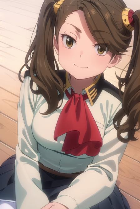 kaorukosazaki, <lora:kaoruko sazaki s2-lora-nochekaiser:1>, 
kaoruko sazaki, long hair, brown hair, hair ornament, twintails, (swept bangs:1.5), (brown eyes:1.5), smirk,
BREAK skirt, pantyhose, belt, white pantyhose, high-waist skirt, puffy sleeves, long sleeves, ascot, red ascot, black skirt,
BREAK indoors, classroom,
BREAK looking at viewer, (cowboy shot:1.5),
BREAK <lyco:GoodHands-beta2:1>, (masterpiece:1.2), best quality, high resolution, unity 8k wallpaper, (illustration:0.8), (beautiful detailed eyes:1.6), extremely detailed face, perfect lighting, extremely detailed CG, (perfect hands, perfect anatomy),