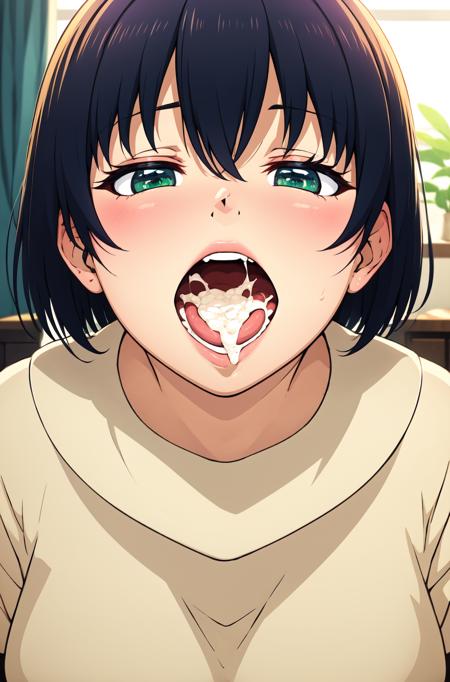 gokkun3, open mouth, teeth, cum, cum in mouth, uvula