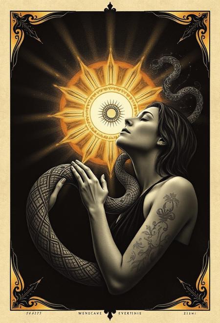 She came to me with a serpent's kiss
As the Eye of the Sun rose on her lips
Moonlight catches silver tears I cry
So we lay in a black embrace
And the seed is sown in a holy place
And I watched, and I waited for the dawn