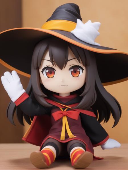 Megumin is a young girl with dark brown shoulder hair and strangely sleepy scarlet eyes. she's got light skin,doll features and a bright complexion,
Megumin wears a classic witch outfit,like a black coat,red robe,orange shoes and black wizard hat,all with golden edges and accessories,and a black necklace,belt and gloves without fingers. megumin's right leg is wrapped in white bandages,and the left black stocking. he wears a brown cane with a floating red gem,<lora:Yuffin:1.0>
Megumin wears a classic witch outfit,like a black coat,red robe,orange shoes and black wizard hat,all with golden edges and accessories,and a black necklace,belt and gloves without fingers. megumin's right leg is wrapped in white bandages,and the left black stocking. he wears a brown cane with a floating red gem,
Megumin wears a classic witch outfit,like a black coat,red robe,orange shoes and black wizard hat,all with golden edges and accessories,and a black necklace,belt and gloves without fingers. megumin's right leg is wrapped in white bandages,and the left black stocking. he wears a brown cane with a floating red gem,