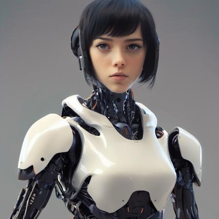 FUNDING, future, concept robot, black robot 1girl,