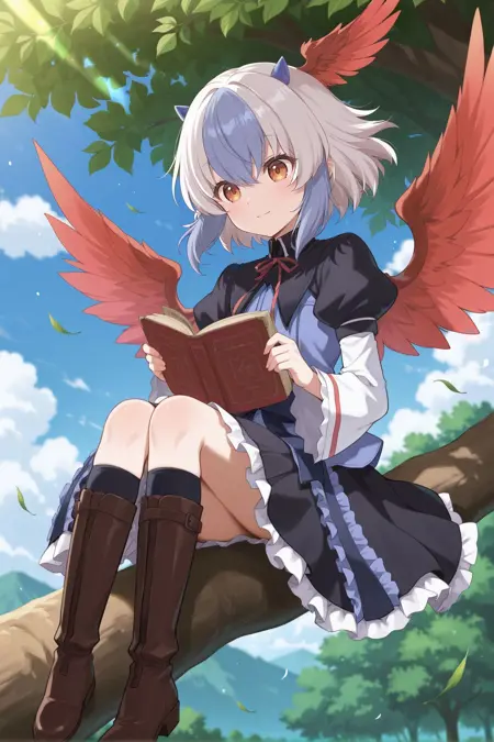 Unnamed Book-Reading Youkai / Tokiko (Touhou Project) - 朱鷺子 (東方)