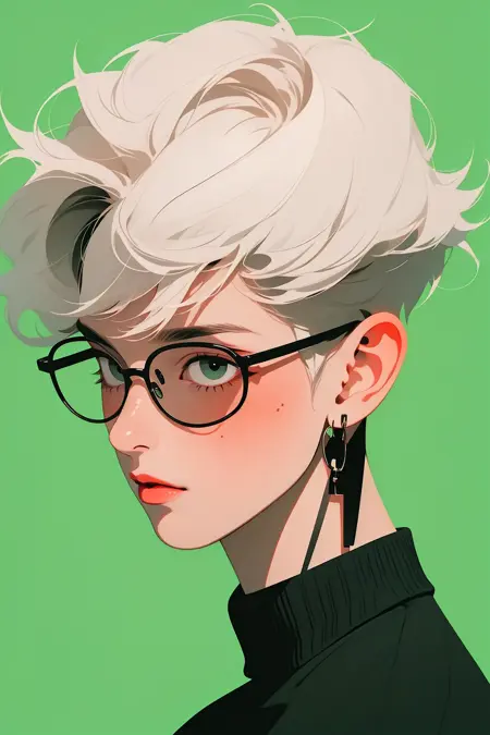 Minimalist style flat profile picture with smooth lines and vector illustrations