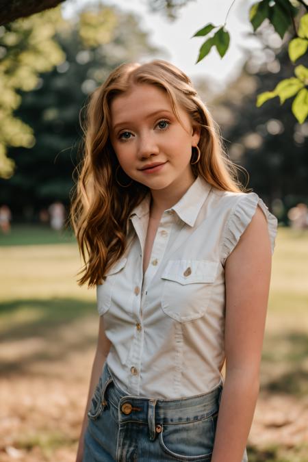 RAW photo of lifewithmak, Button-Down Shirt at Family Picnic in the Park, (high detailed skin:1.2), 8k uhd, dslr, soft lighting, high quality, film grain, Fujifilm XT3, <lora:lifewithmak:1>