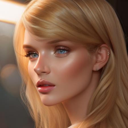 Portrait of ((stunning)) (joskriver1)   <lora:joskriver1-10:1>  with wavy (blonde:1.0), ((highly detailed eyes)), ethereal, seductive, ((perfect eyes)), (glossy nude lips), photorealistic, full, 4K, trending on artstation,( masterpiece), realistic skin texture, ((small nose)),perfect profile,, studio lighting