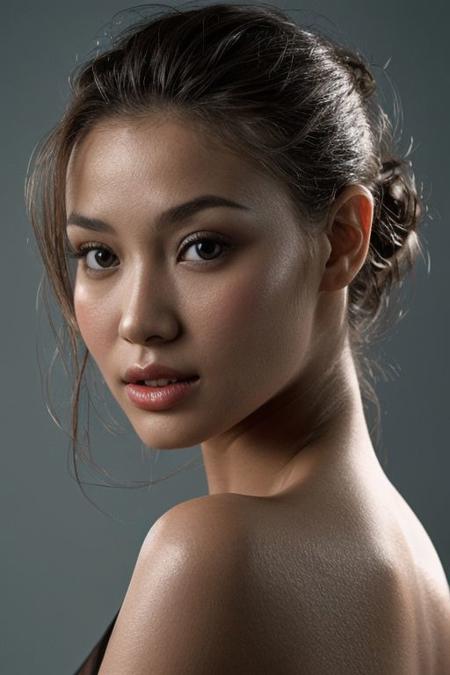 Beauty Photography: Focuses on well-lit, flawless skin and often used in beauty and cosmetics advertisements.<"shooting under very dark condition":1.8> with high iso, film, high key