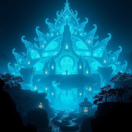 Masterpiece, a bioluminescence translucent kyawthuite 32k, 16k, 8k, cinematic art,