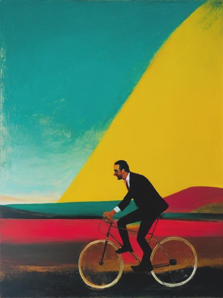 <lyco:SidneyNolan:1.0> ciclista por Sidney Nolan