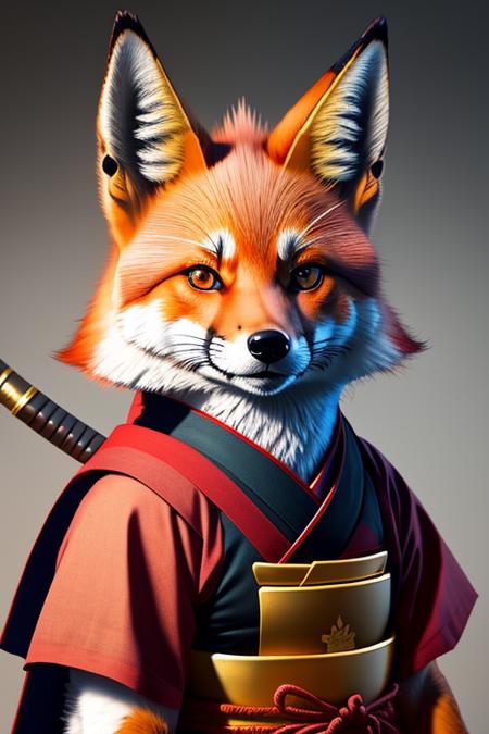 samuraistyle  <lora:samuraistyle_model:0.5> fox