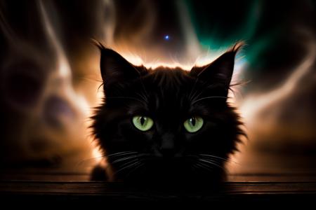 <lora:CosmicEldritchTech-20:1>, eldritchtech, cosmic, dark energy, RAW photo, (closeup:1.2), a fluffy kitten on the porch at sunset, dynamic photo, soft lighting, 8k uhd, high quality, film grain, Fujifilm XT3