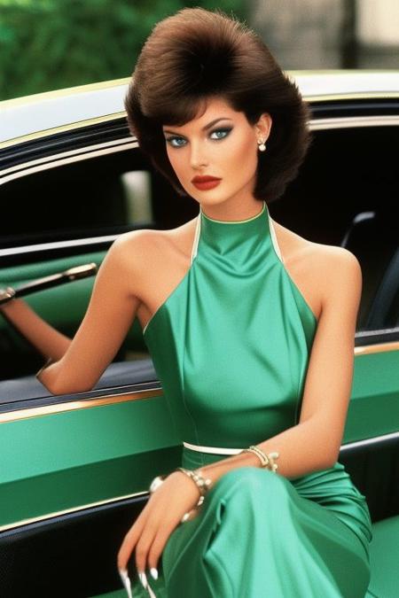The 80's Glamour car exudes a sense of elegance and speed, matching the stylish woman's persona. It's a sleek vehicle, reminiscent of classic 1980s sports cars, with aerodynamic lines and a glossy exterior. The car's color palette complements the overall glamour aesthetic, perhaps featuring metallic tones or vibrant hues popular in that era. The cool shades and accessories evoke a sense of sophistication and trendiness. Paired with the woman's fashionable presence and the nostalgic touch of a Walkman, the scene encapsulates the essence of 1983's glamorous lifestyle, offering a blend of luxury, fashion, and speed. all, and, bold, cats, elegant, fancy, for, glam, gorgeous, hair, haircut, have, ideal, long, look, manner, modern, nothing, perfect, punk, shorthair, special, striking, stylish, this, trendy, vibrant