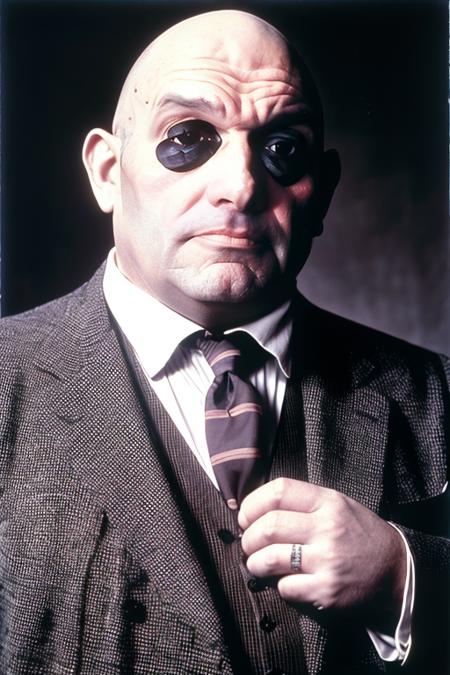 photo of j0hnf3tt3rm4n as uncle fester with soft dark black circles around eyes