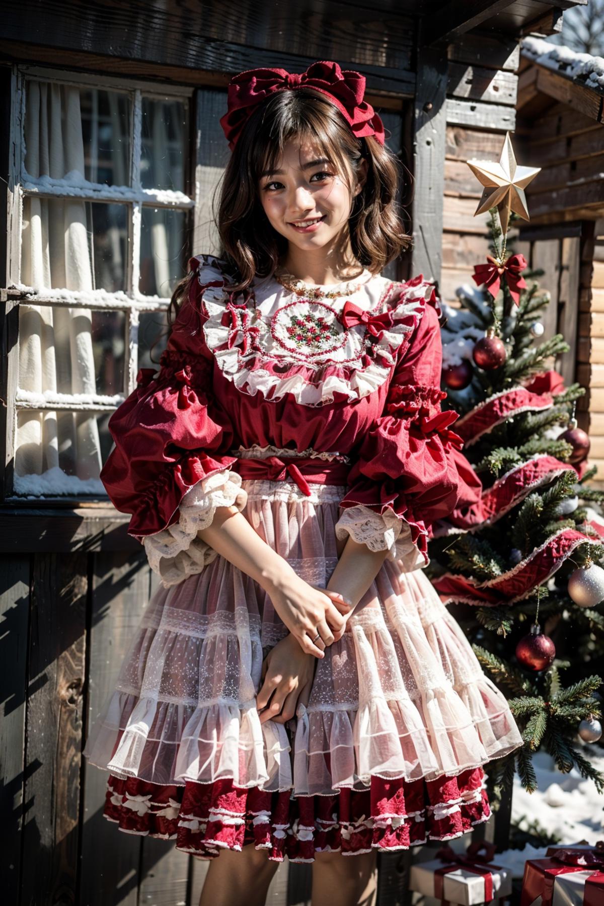 [Realistic] Christmas dress | 圣诞小裙几 image by feetie