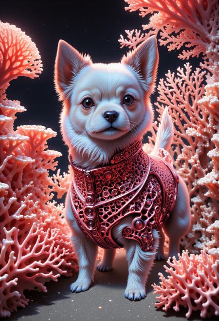 (art by Asghar Farhadi:1.0) , epic Technical illustration, beautiful detailed, landscape of a (coral style,score_9, score_8_up, score_7_up, score_6_up, cute little dog, made entirely of coral:1.3) from inside of a Falkland Islands, crowded beach and dungeon, Spring, Detailed illustration, Embarrassing, alluring, Weirdcore, warm golden hour lighting, F/2.8, Desaturated, sfumato, electric pink details, epic composition, highly detail, luxury, absurdres, emotional