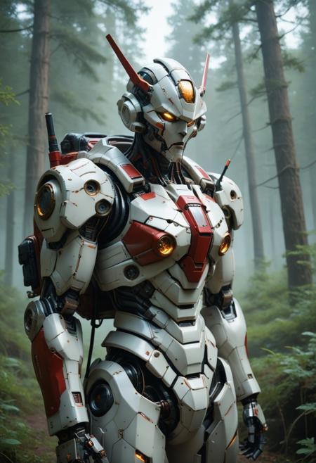 mecha, mechanical parts,  cable, wires,  machinery,  joints, body suit, biomechanical,  complex robot,