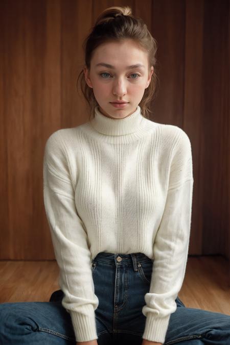 (closeup:1.2) Portrait of pretty young (18-year-old) Caucasian (futuralacylotus4825v5) ((Seated on the floor, legs crossed, leaning back with a captivating gaze.:1.07)), outdoor, BREAK ( Chic and edgy undercut: A daring and trendy style featuring a shaved or closely cropped section, adding an edgy and modern touch.), no makeup, long dainty necklace, ((high neck minimalist cashmere sweater)) , <lora:epi_noiseoffset2:1> BREAK (magazine cover:1.10), BREAK (masterpiece, extremely detailed skin, photorealistic, heavy shadow, dramatic and cinematic lighting, key light, fill light), sharp focus, BREAK location is (outdoor Vienna, Austria),  <lora:ClothingAdjuster3:-0.6>,