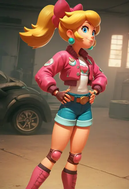 Biker Chick Peach (Touring Peach, Mario Kart World)